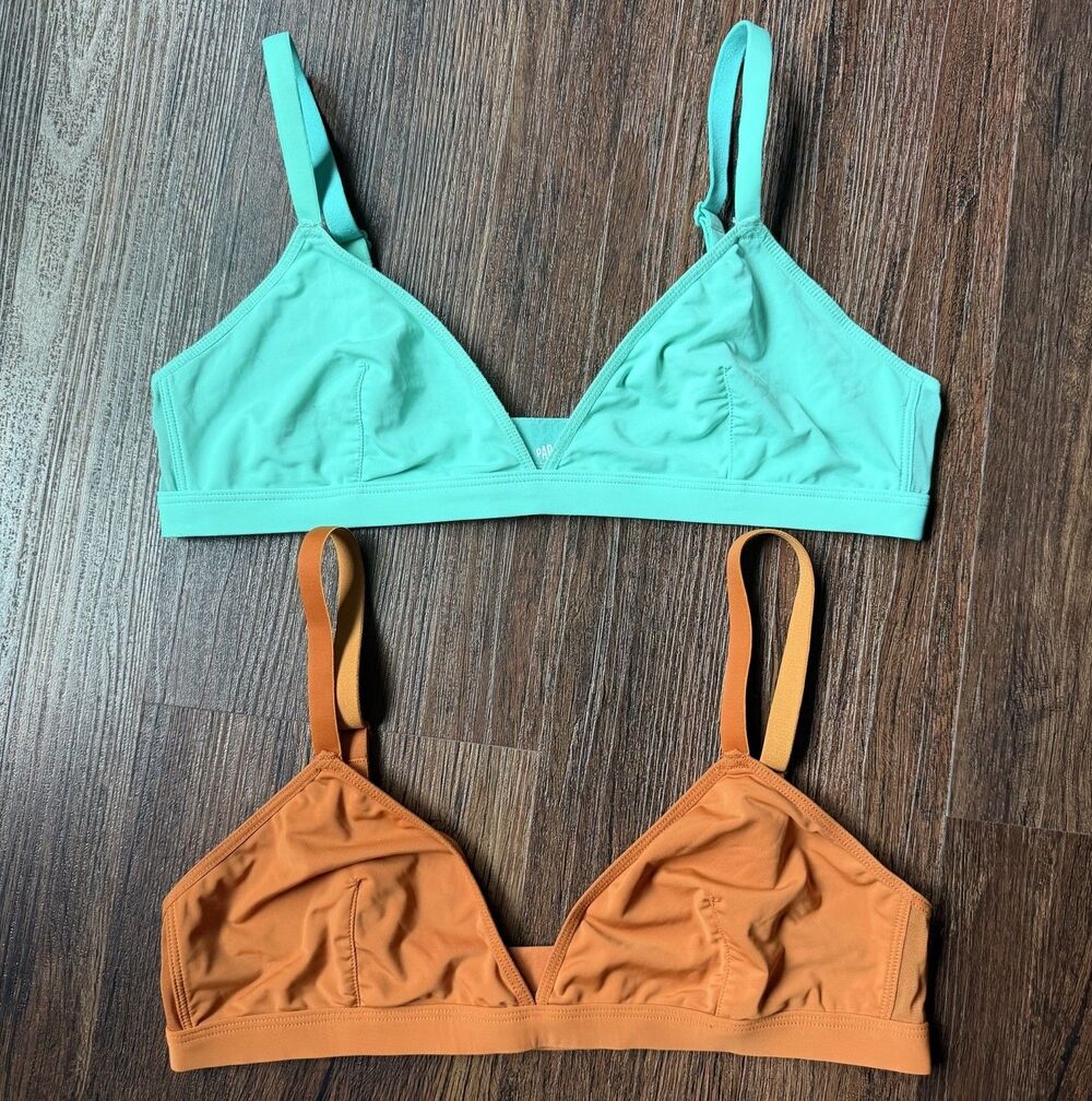 Parade S Dream Fit Triangle Bralette Set of 2 Mint & Burnt Orange Mesh
